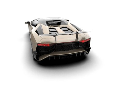 3D görüntüleme, beyaz arkaplanda izole edilmiş spor araba 