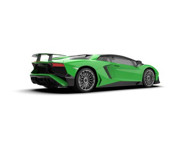 3D görüntüleme, beyaz arkaplanda izole edilmiş spor araba 