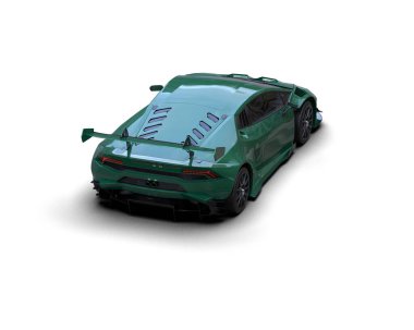 3D görüntüleme, beyaz arkaplanda izole edilmiş spor araba 