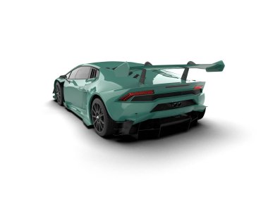 3D görüntüleme, beyaz arkaplanda izole edilmiş spor araba 