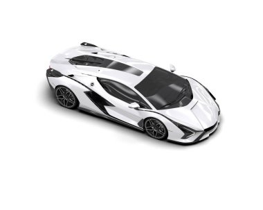 3D görüntüleme, beyaz arkaplanda izole edilmiş spor araba 