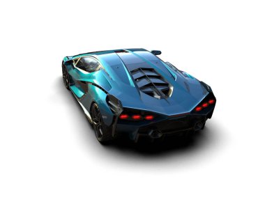 3D görüntüleme, beyaz arkaplanda izole edilmiş spor araba 