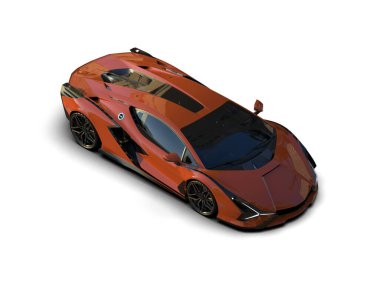 3D görüntüleme, beyaz arkaplanda izole edilmiş spor araba 
