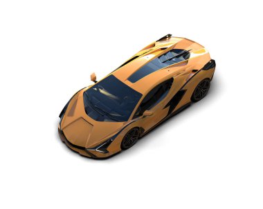 3D görüntüleme, beyaz arkaplanda izole edilmiş spor araba 