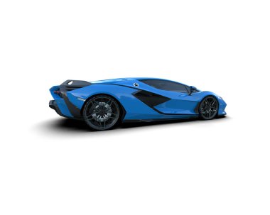 3D görüntüleme, beyaz arkaplanda izole edilmiş spor araba 