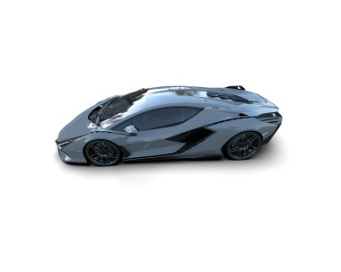 3D görüntüleme, beyaz arkaplanda izole edilmiş spor araba 