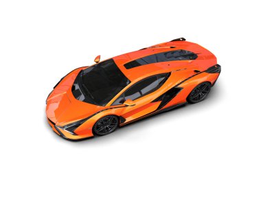 3D görüntüleme, beyaz arkaplanda izole edilmiş spor araba 