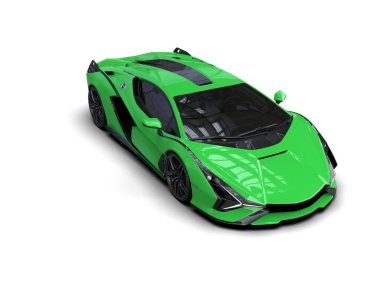 3D görüntüleme, beyaz arkaplanda izole edilmiş spor araba 