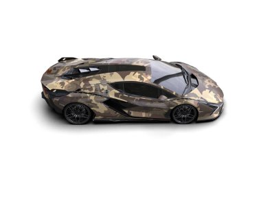 3D görüntüleme, beyaz arkaplanda izole edilmiş spor araba 