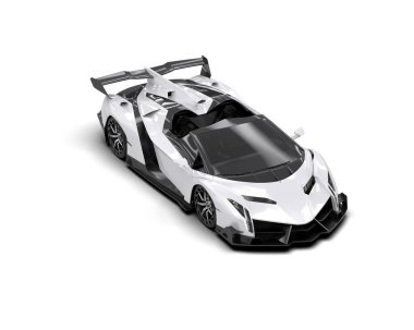 3D görüntüleme, beyaz arkaplanda izole edilmiş spor araba 