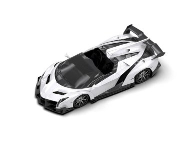 3D görüntüleme, beyaz arkaplanda izole edilmiş spor araba 