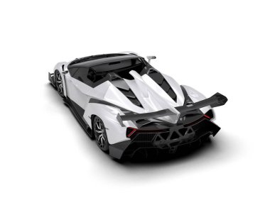 3D görüntüleme, beyaz arkaplanda izole edilmiş spor araba 