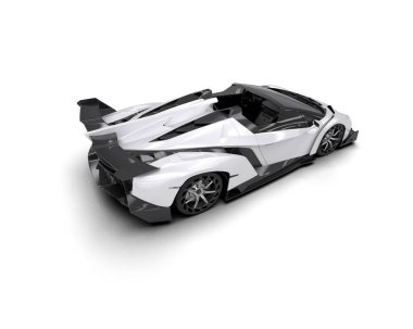 3D görüntüleme, beyaz arkaplanda izole edilmiş spor araba 