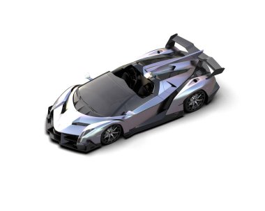 3D görüntüleme, beyaz arkaplanda izole edilmiş spor araba 