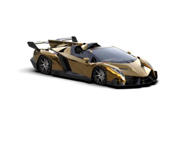 3D görüntüleme, beyaz arkaplanda izole edilmiş spor araba 