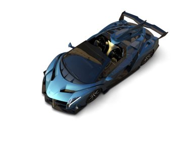 3D görüntüleme, beyaz arkaplanda izole edilmiş spor araba 