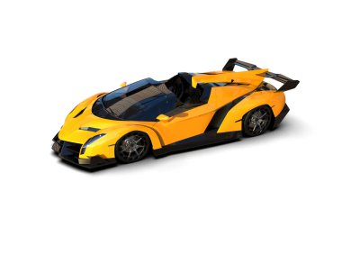 3D görüntüleme, beyaz arkaplanda izole edilmiş spor araba 