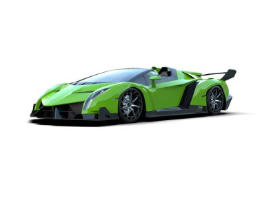 modern spor araba beyaz arka planda 3D model