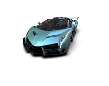 modern spor araba beyaz arka planda 3D model