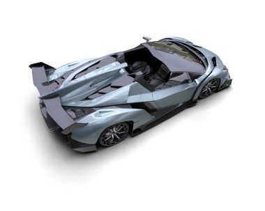 modern spor araba beyaz arka planda 3D model