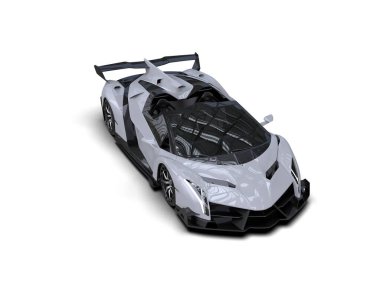 modern spor araba beyaz arka planda 3D model