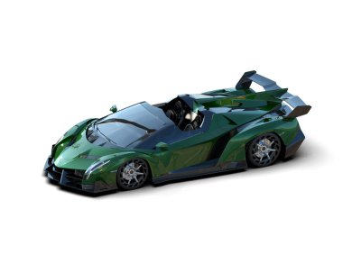 modern spor araba beyaz arka planda 3D model