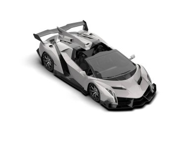 modern spor araba beyaz arka planda 3D model