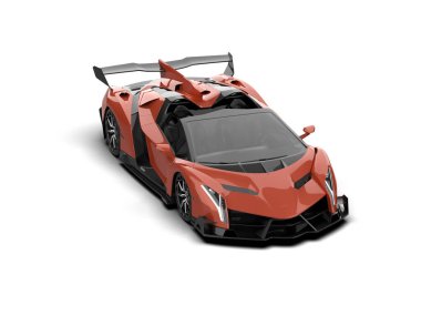 modern spor araba beyaz arka planda 3D model