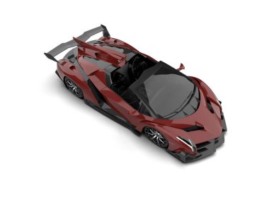 modern spor araba beyaz arka planda izole edilmiş 3D görüntüleme