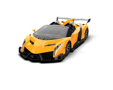 modern spor araba beyaz arka planda izole edilmiş 3D görüntüleme