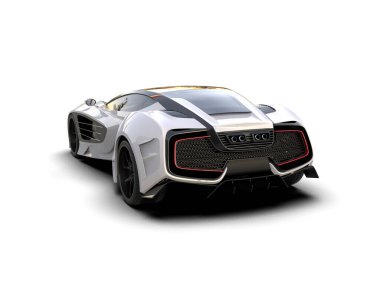 modern spor araba beyaz arka planda izole edilmiş 3D görüntüleme
