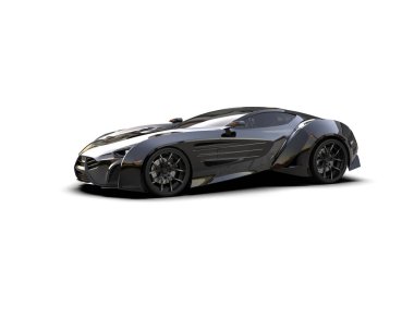 modern spor araba beyaz arka planda izole edilmiş 3D görüntüleme