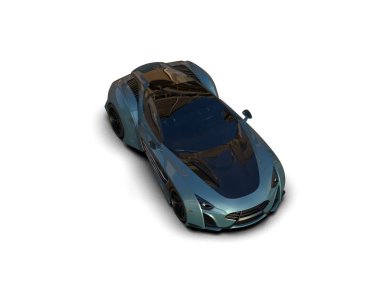 modern spor araba beyaz arka planda izole edilmiş 3D görüntüleme