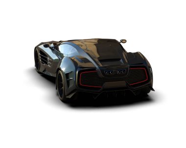 Beyaz zemin üzerinde izole edilmiş 3D resimleme spor araba