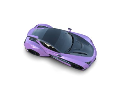 Beyaz zemin üzerinde izole edilmiş 3D resimleme spor araba