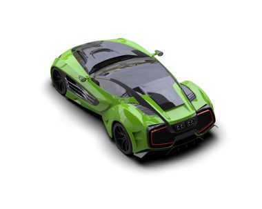 Beyaz zemin üzerinde izole edilmiş 3D resimleme spor araba