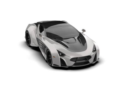 Beyaz zemin üzerinde izole edilmiş 3D resimleme spor araba