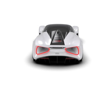 Beyaz zemin üzerinde izole edilmiş 3D resimleme spor araba