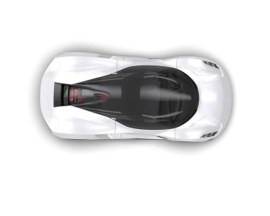 Beyaz zemin üzerinde izole edilmiş 3D resimleme spor araba