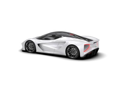 Beyaz zemin üzerinde izole edilmiş 3D resimleme spor araba