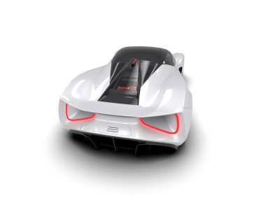 Beyaz zemin üzerinde izole edilmiş 3D resimleme spor araba