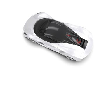 Beyaz zemin üzerinde izole edilmiş 3D resimleme spor araba