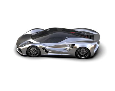 Beyaz zemin üzerinde izole edilmiş 3D resimleme spor araba