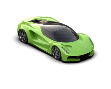 Beyaz zemin üzerinde izole edilmiş 3D resimleme spor araba