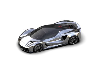 Beyaz zemin üzerinde izole edilmiş 3D resimleme spor araba