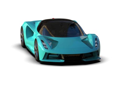 Beyaz zemin üzerinde izole edilmiş 3D resimleme spor araba