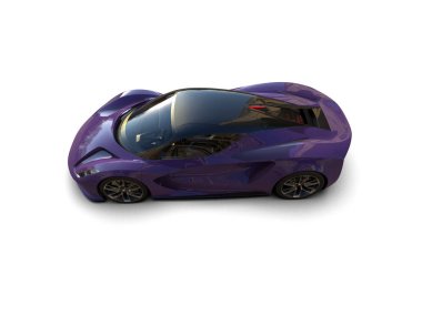 Beyaz zemin üzerinde izole edilmiş 3D resimleme spor araba