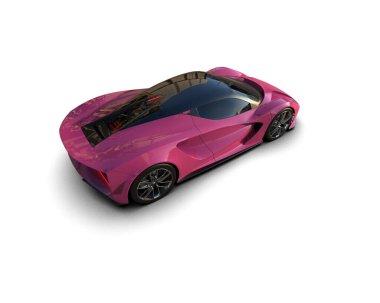 Beyaz zemin üzerinde izole edilmiş 3D resimleme spor araba