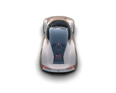 Beyaz zemin üzerinde izole edilmiş 3D resimleme spor araba