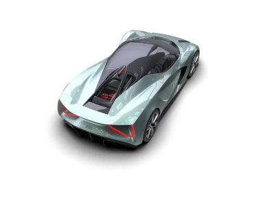 Beyaz zemin üzerinde izole edilmiş 3D resimleme spor araba